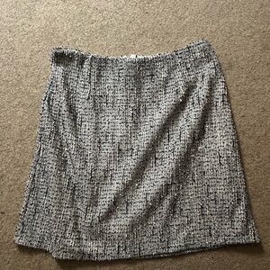 Aqua Black and White Textured Mini Skirt